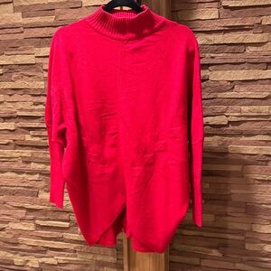 TRICOTONIC Oversized Red Turtleneck Sweater